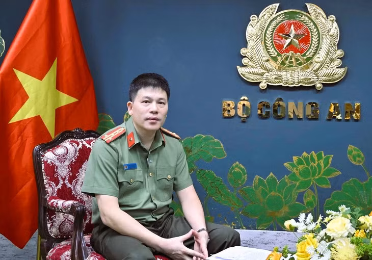 Đại tá Trần Hồng Quang thông tin về các giải pháp của lực lượng Công an nhằm bảo đảm tuyệt đối an ninh, an toàn Kỳ thi tốt nghiệp THPT năm 2026 - Ảnh: Bộ Công an