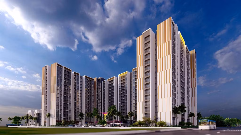 Phối cảnh tổng thể dự án nhà ở xã hội GHomes Vista tại phường Hà Tu, Quảng Ninh.