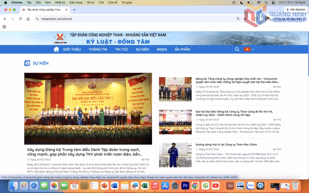 Nhiều thông tin phong phú được đưa lên trang web Vinacomin.vn.