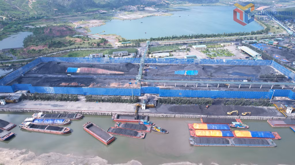 Hệ thống lưới chắn bụi tại khu vực kho, cảng Làng Khánh của Công ty Tuyển than Hòn Gai.