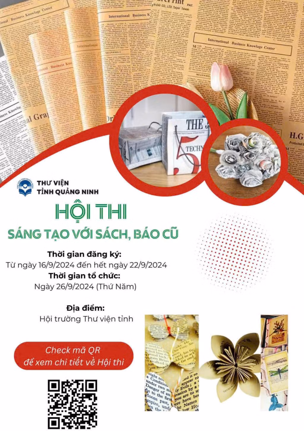 Hội thi sáng tạo với sách, báo cũ giúp các em học sinh chia sẻ tình yêu với sách, báo, phát triển kỹ năng sáng tạo thủ công.