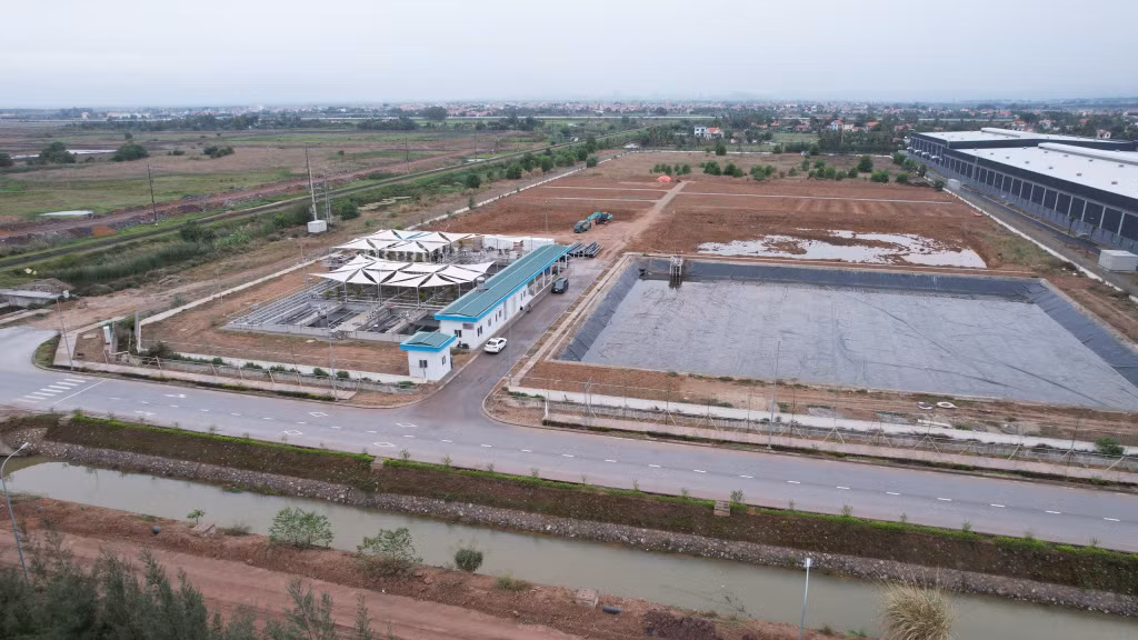 Các hạng mục thu gom, xử lý nước thải tại KCN Bắc Tiền Phong (TX Quảng Yên) được đầu tư hoàn thiện.