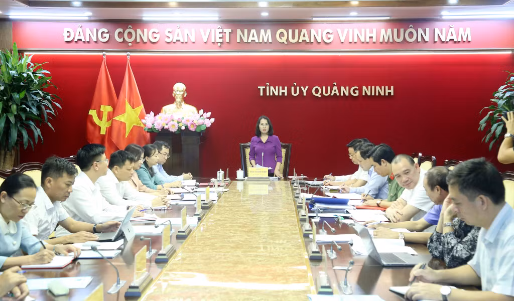 Đồng chí Trịnh Thị Minh Thanh, Phó Bí thư Thường trực Tỉnh ủy chủ trì và kết luận hội nghị.