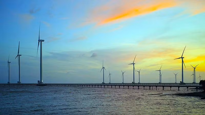 Dự án Nhà máy điện gió Bạc Liêu. (Ảnh LÊ NGUYỄN)