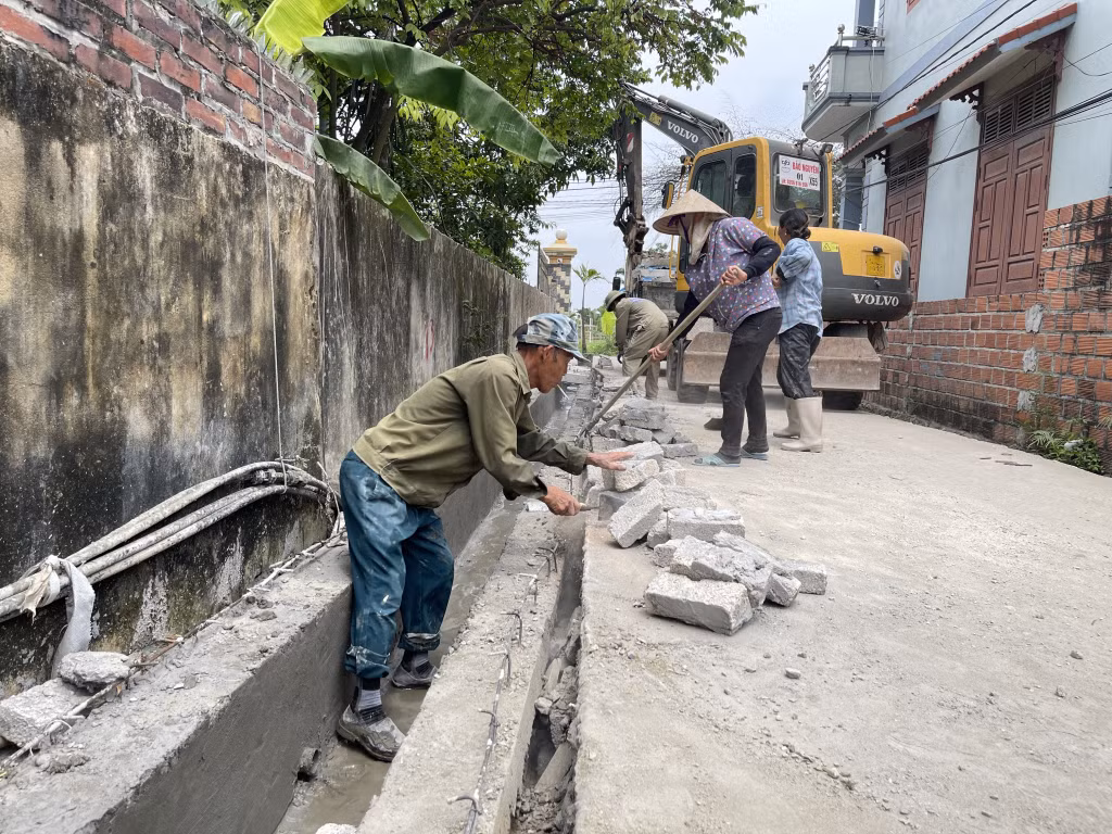 Xã Tiền An (TX Quảng Yên) đang nỗ lực đầu tư xây dựng hệ thống cống thoát nước chính trên địa bàn.