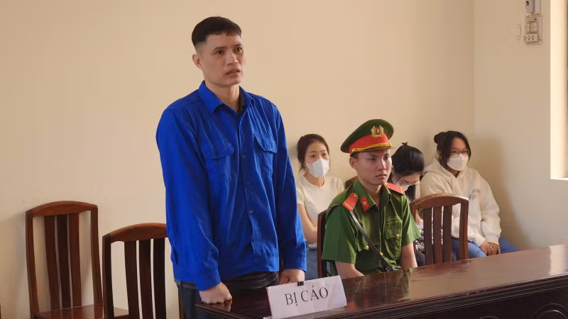 Bị cáo Vũ Khắc Duy tại phiên tòa.