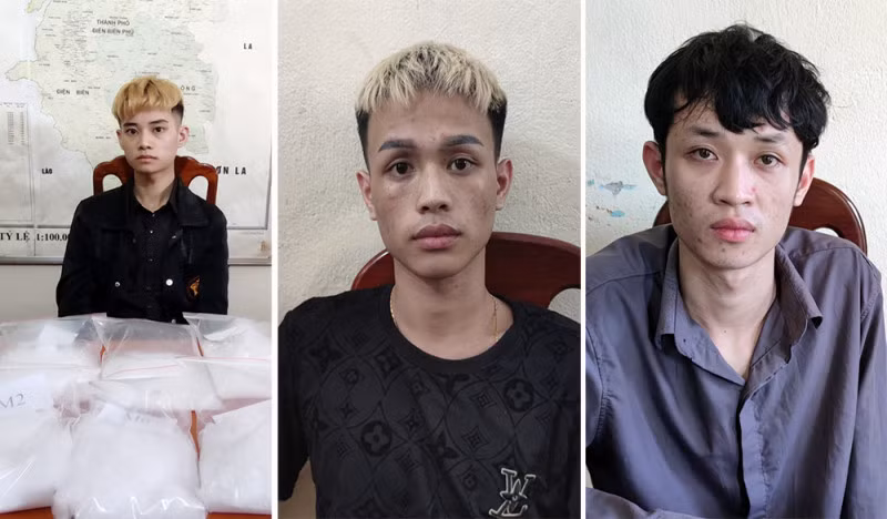 Các đối tượng cùng tang vật.