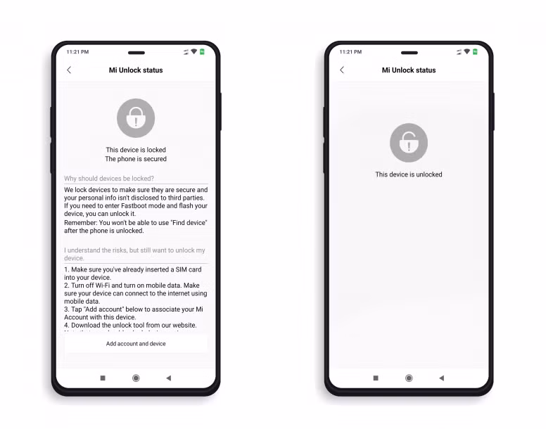 Tính năng mở khóa bootloader của điện thoại Xiaomi