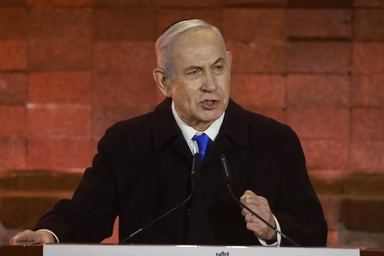 Thủ tướng Israel Benjamin Netanyahu phát biểu tại lễ tưởng niệm Ngày người Do Thái bị thảm sát trong Chiến tranh Thế giới lần thứ II, tại thành phố Jerusalem ngày 5/5/2024. Ảnh: AFP/TTXVN