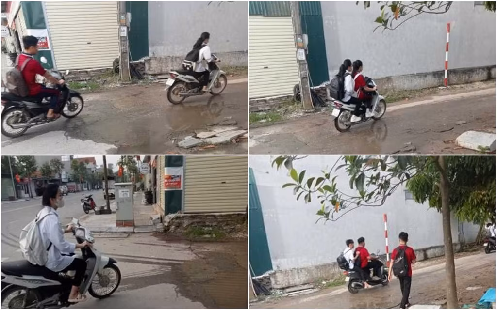 Tình trạng học sinh vi phạm các quy định khi tham gia giao thông vẫn diễn ra phổ biến. (Ảnh: Ban ATGT tỉnh cung cấp)