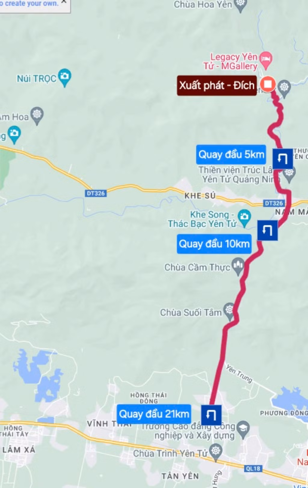 Cung đường sẽ diễn ra Giải chạy “Yen Tu Heritage 2024 - Chạm vào vùng di sản”.