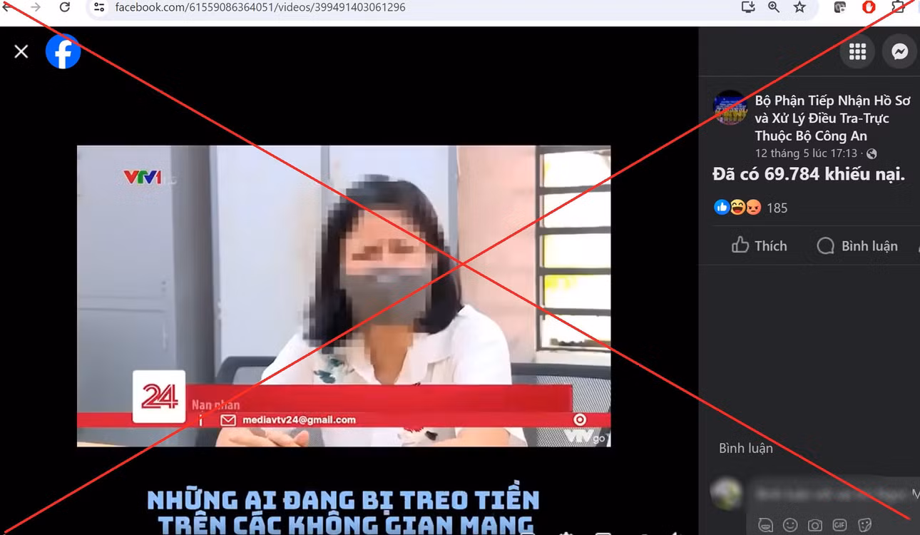 Clip giả mạo được các đối tượng cắt ghép để tiếp cận người dân từng là nạn nhân bị lừa tiền, để tiếp tục thực hiện hành vi lừa đảo, chiếm đoạt tài sản. Ảnh cắt từ clip giả mạo.