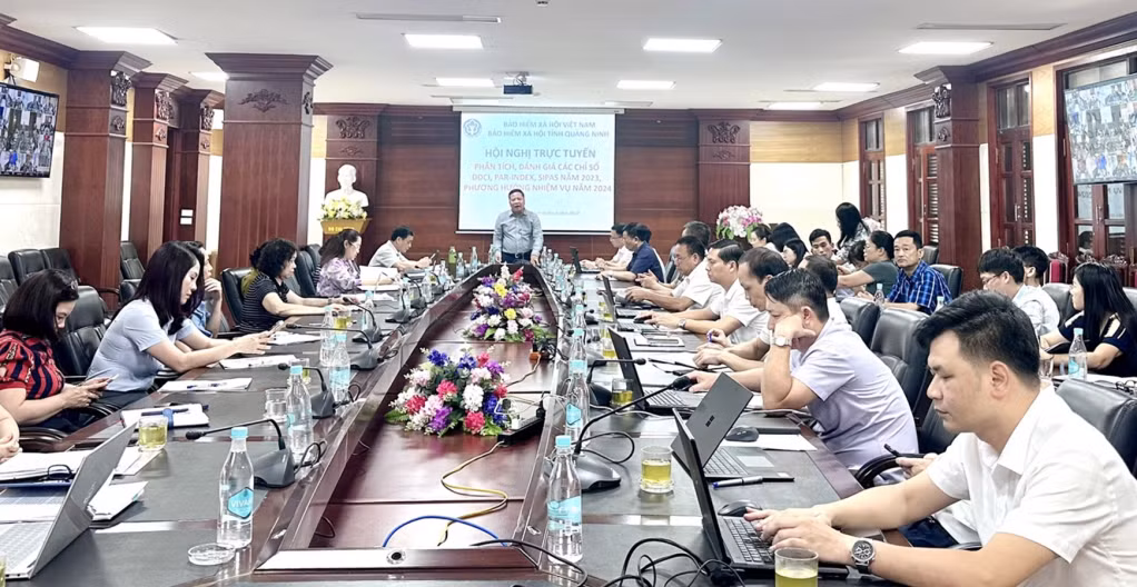 BHXH tỉnh tổ chức hội nghị trực tuyến phân tích, đánh giá các chỉ số năm 2023.
