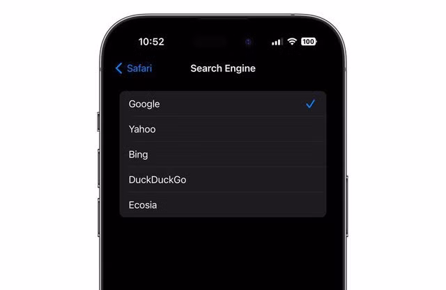 Google là công cụ tìm kiếm mặc định trên trình duyệt Safari