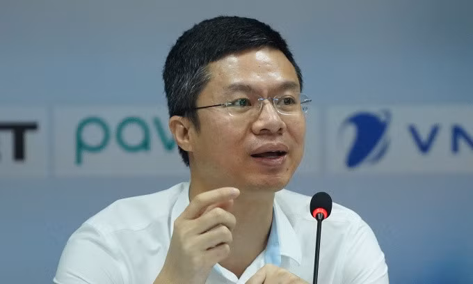 Phó Cục trưởng An toàn thông tin Trần Đăng Khoa chia sẻ tại tọa đàm về camera giám sát ngày 22/5 ở Hà Nội. Ảnh: Lưu Quý