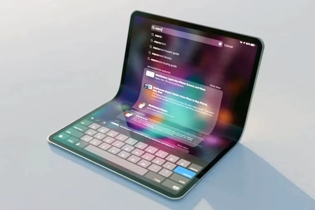 Bản dựng mẫu MacBook màn hình gập (Ảnh: MacRumors).