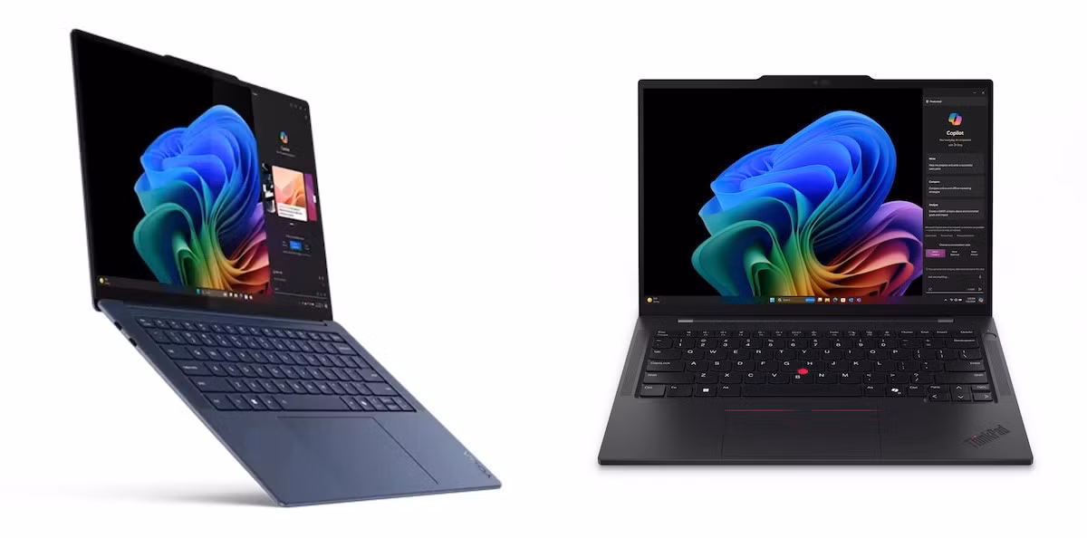 Model Yoga Slim 7x và ThinkPad T14s Gen6 được Lenovo giới thiệu tuần trước. Ảnh: SCMP