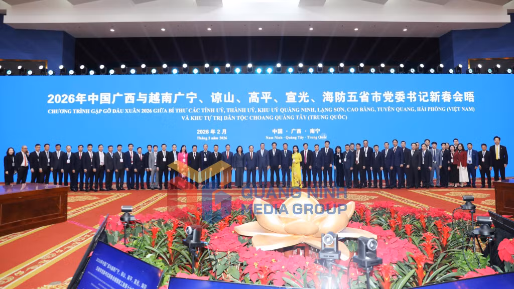 Đoàn đại biểu tỉnh Quảng Ninh tham dự Chương trình Gặp gỡ đầu Xuân 2026 (2-2026). Ảnh: Đỗ Phương