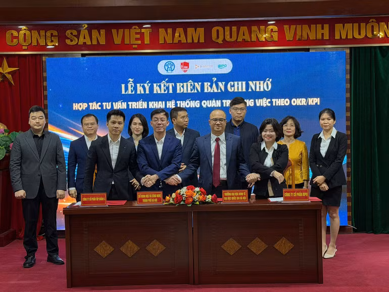 Lễ ký kết biên bản ghi nhớ hợp tác tư vấn triển khai hệ thống quản trị công việc theo OKR/KPI.