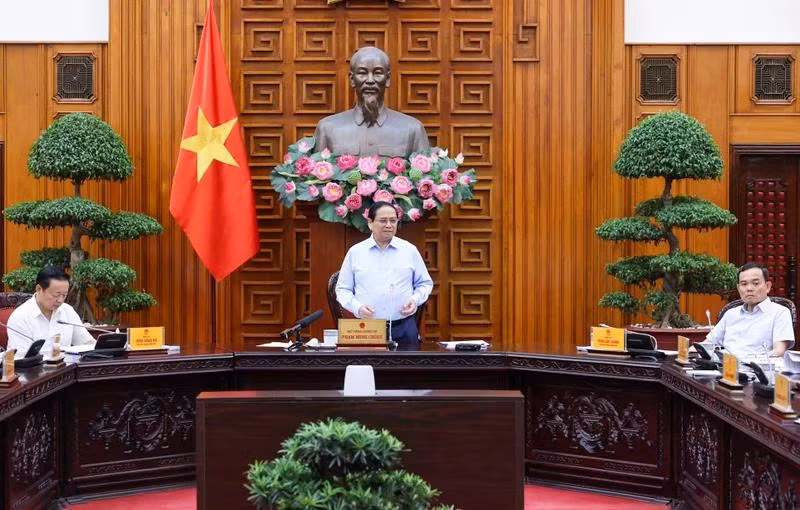 Thủ tướng Phạm Minh Chính chủ trì cuộc họp của Thường trực Chính phủ. (Ảnh: Trần Hải).