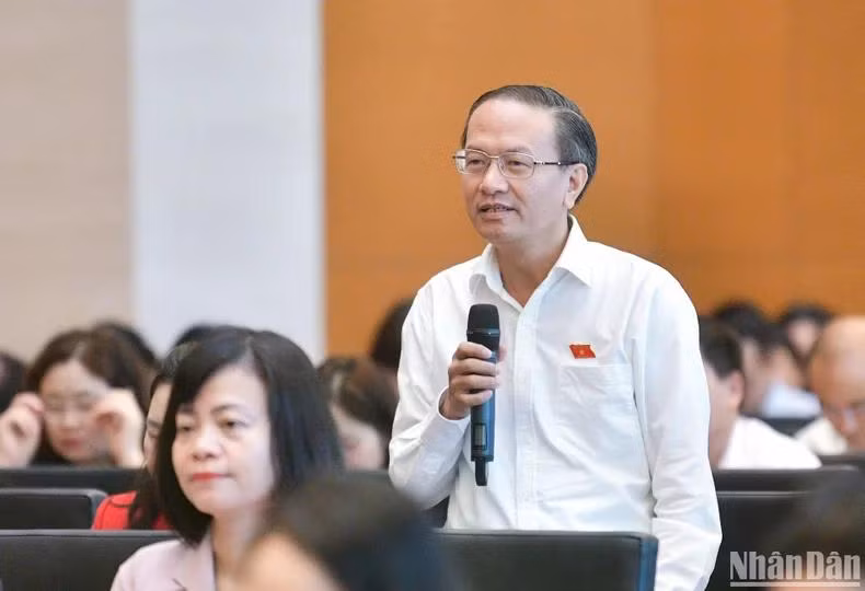 Đại biểu Đinh Ngọc Minh (đoàn Cà Mau). (Ảnh: DUY LINH)