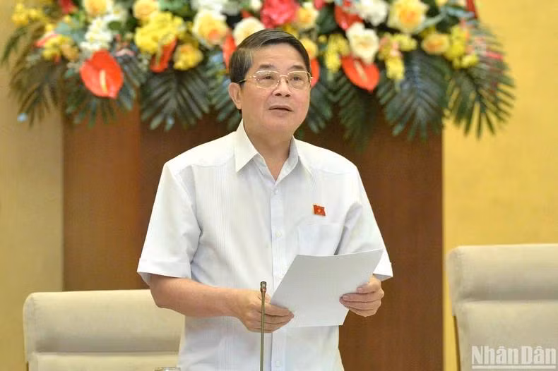 Phó Chủ tịch Quốc hội Nguyễn Đức Hải điều hành nội dung phiên họp. (Ảnh: DUY LINH)