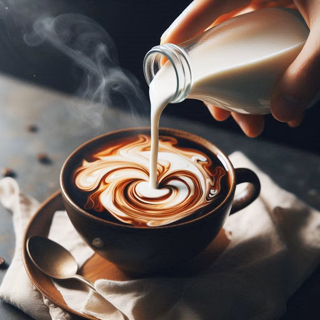 Nhiều người thích cho sữa vào đồ uống hằng ngày. Ảnh minh họa: AI