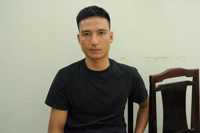 Đối tượng Nguyễn Văn Hùng tại cơ quan công an. Ảnh: Công an Quảng Trị