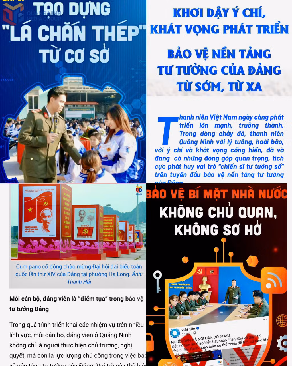 Báo và Phát thanh, Truyền hình Quảng Ninh sản xuất hàng trăm tin, bài, phóng sự, chương trình trên các nền tảng số tuyên truyền bảo vệ nền tảng tư tưởng của Đảng.&nbsp;