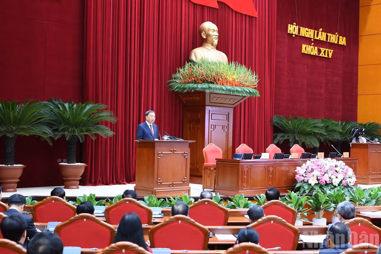 Tổng Bí thư, Chủ tịch nước Tô Lâm phát biểu bế mạc hội nghị.