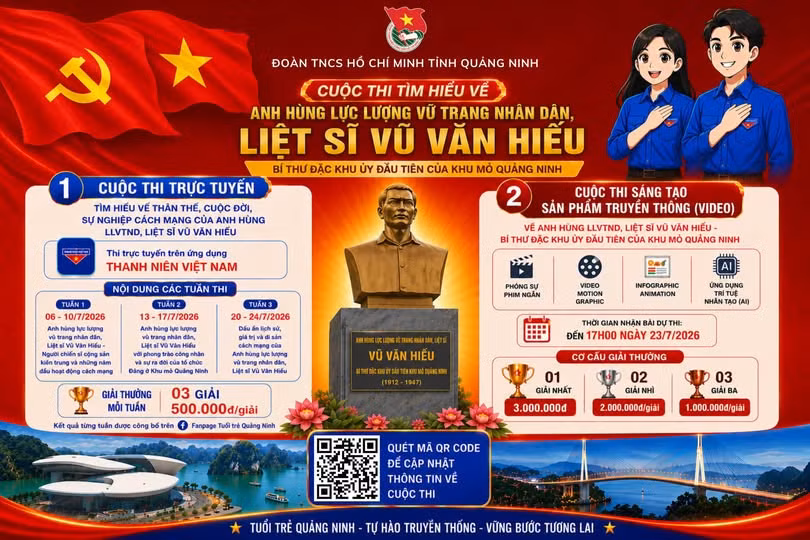 Tỉnh Đoàn Quảng Ninh phát động Cuộc thi sáng tạo sản phẩm truyền thông số về thân thế, cuộc đời và sự nghiệp cách mạng của Anh hùng Lực lượng vũ trang nhân dân, Liệt sĩ Vũ Văn Hiếu.