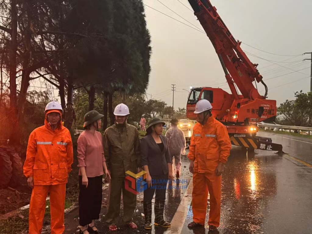 Phường Móng Cái 1 và Ngành điện khẩn trương tập trung lực lượng, máy móc để sửa chữa, khắc phục sự cố tại khu vực Trà Cổ và Bình Ngọc để cấp lại điện cho toàn bộ khu vực trong đêm 6/7.