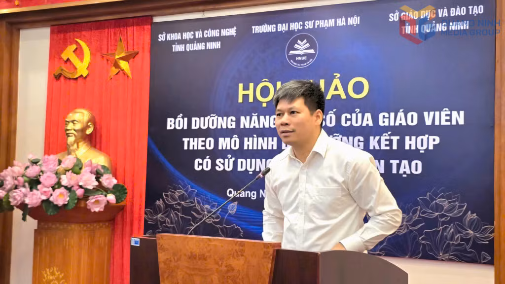 PGS.TS Kiều Văn Hoan, Phó Hiệu trưởng Trường Đại học Sư phạm Hà Nội phát biểu.