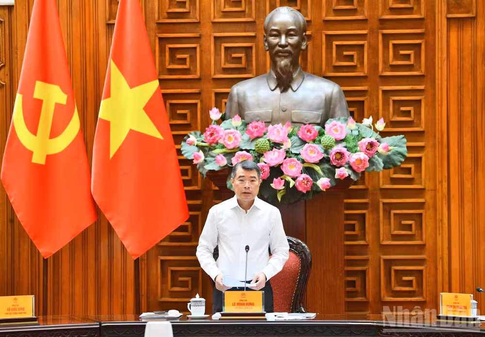Thủ tướng Chính phủ Lê Minh Hưng chủ trì Phiên họp thứ nhất Ban Chỉ đạo Trung ương thực hiện các Chương trình mục tiêu quốc gia. (Ảnh: Thanh Giang)
