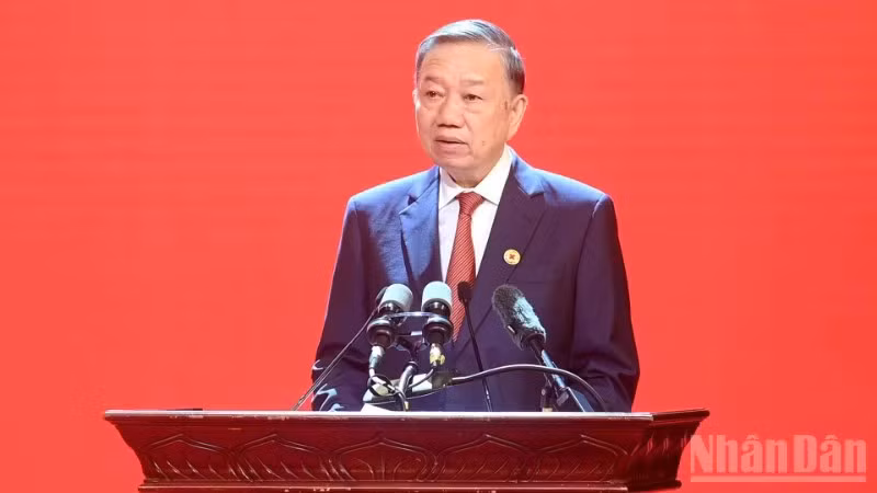 Tổng Bí thư, Chủ tịch nước Tô Lâm phát biểu tại Đại hội. (Ảnh: ĐĂNG KHOA)