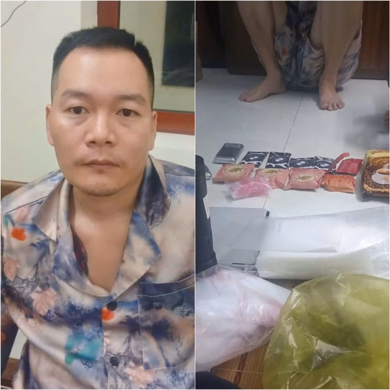 Các đối tượng cùng tang vật vụ án vừa được Công an tỉnh Quảng Trị triệt phá. Ảnh: Công an Quảng Trị