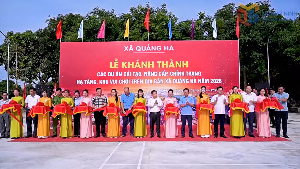 Xã Quảng Hà tổ chức lễ khánh thành các dự án cải tạo, nâng cấp, chỉnh trang hạ tầng, khu vui chơi tháng 6/2026.