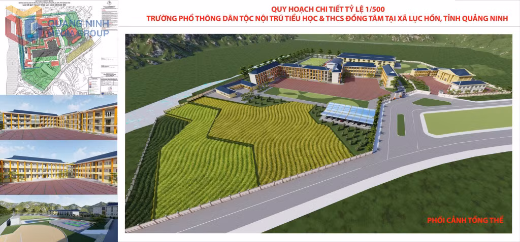 Phối cảnh Trường phổ thông nội trú TH và THCS Đồng Tâm (xã Lục Hồn).