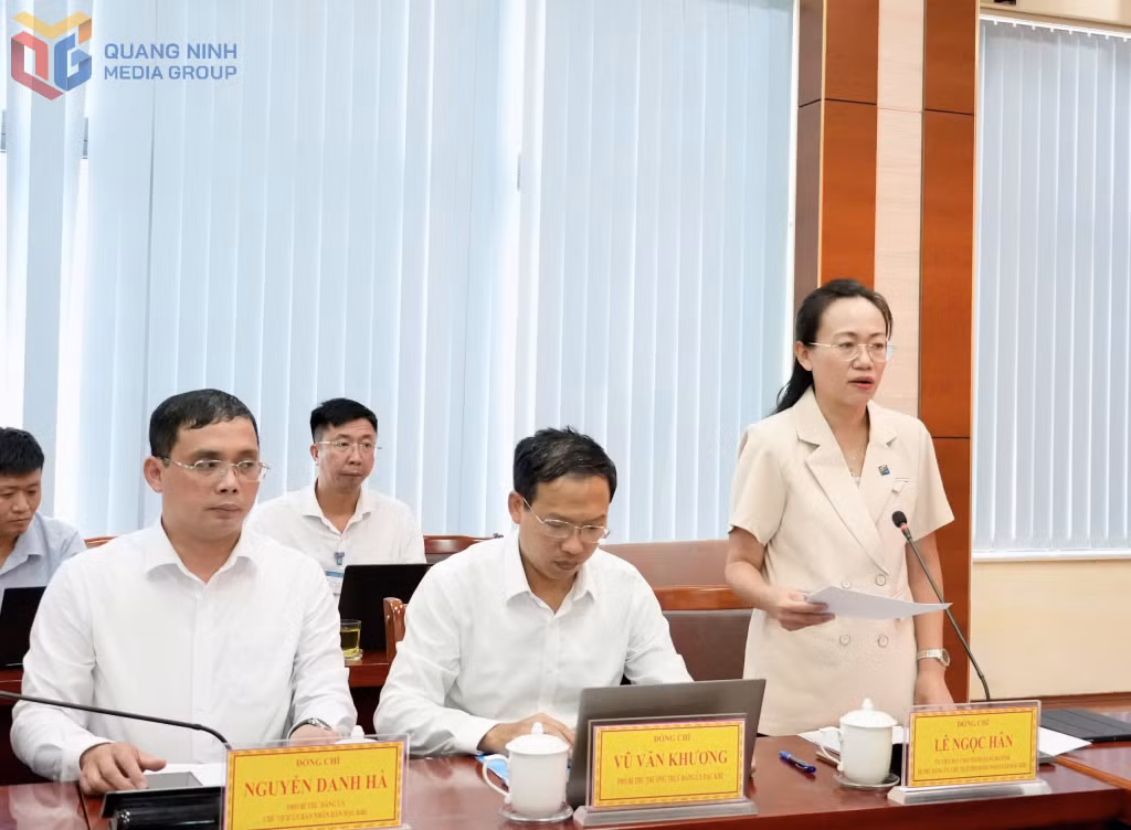 Lãnh đạo Đảng uỷ Đặc khu Cô Tô báo cáo tình hình, kết quả thực hiện nhiệm vụ 7 tháng đầu năm.