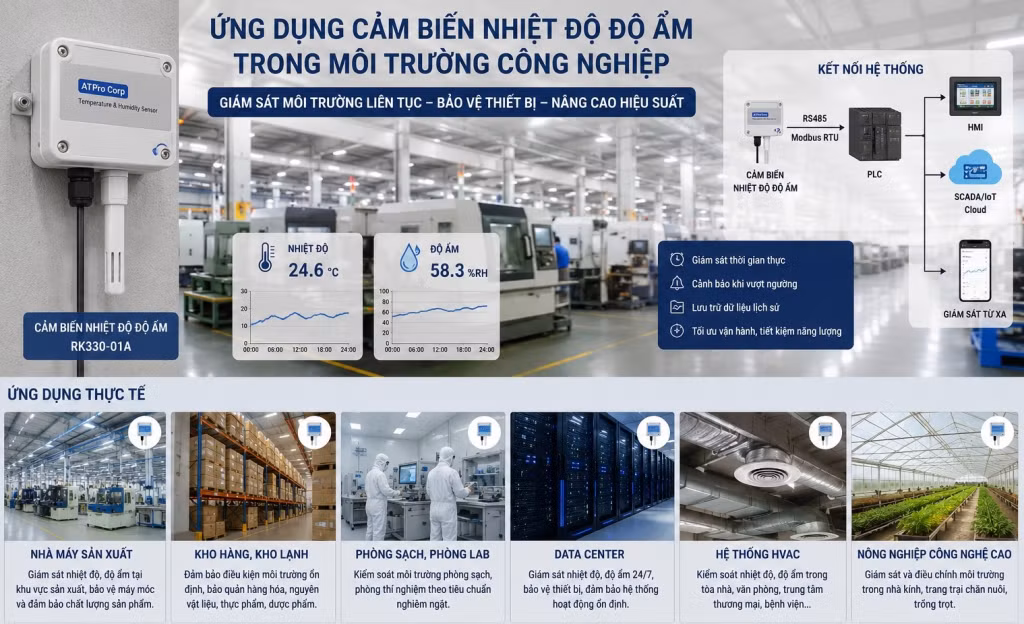 Các ứng dụng của cảm biến nhiệt độ độ ẩm
