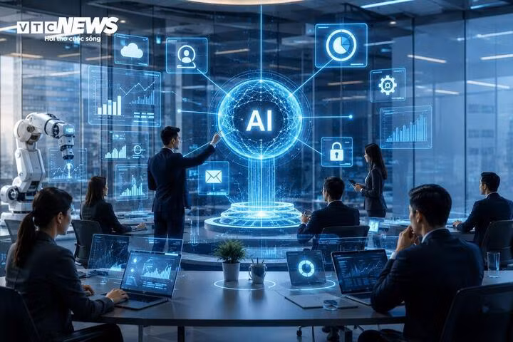 Ứng dụng AI được kỳ vọng giúp doanh nghiệp nâng cao năng suất và thúc đẩy chuyển đổi mô hình vận hành. (Ảnh: AI)