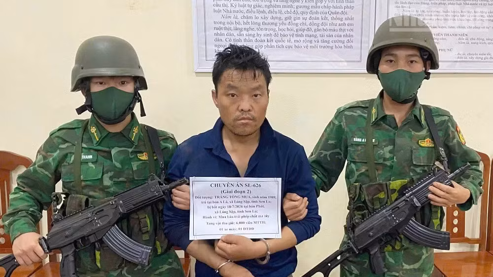Đối tượng Tráng Tồng Mua (sinh năm 1989) đã được lực lượng Phòng, chống ma túy Bộ đội Biên phòng Sơn La bắt giữ.