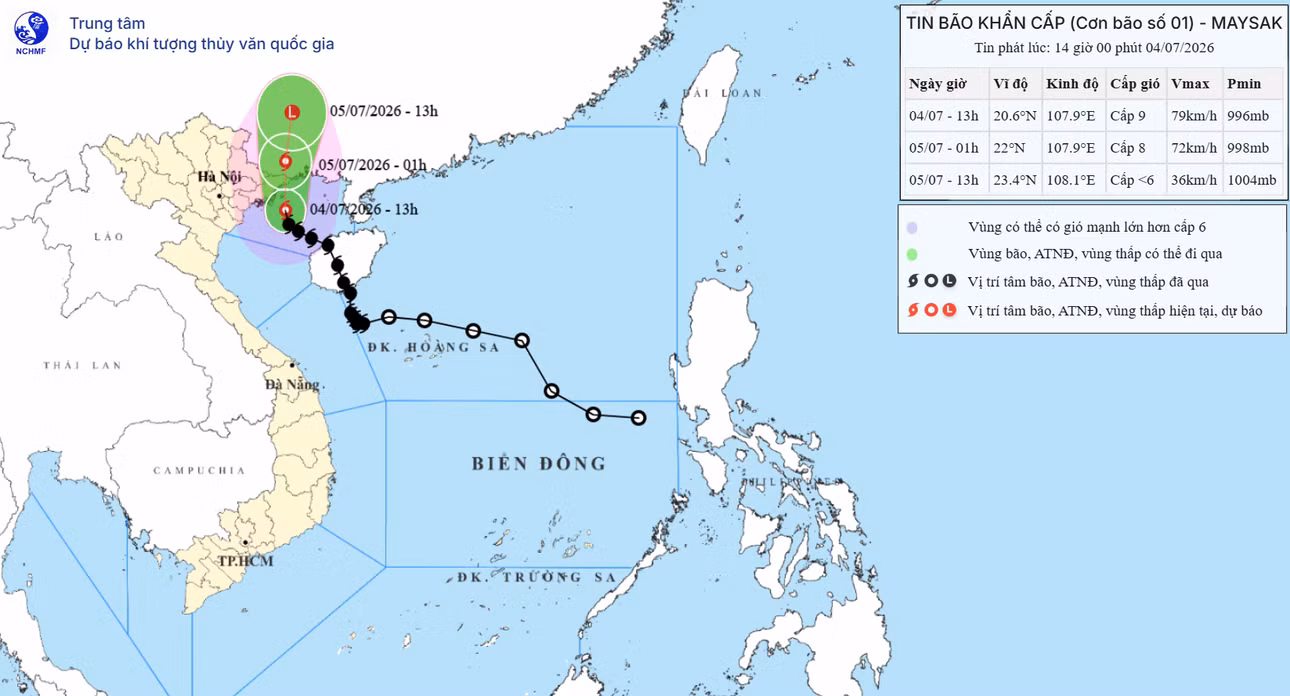 TIN BÃO KHẨN CẤP (Cơn bão số 01)