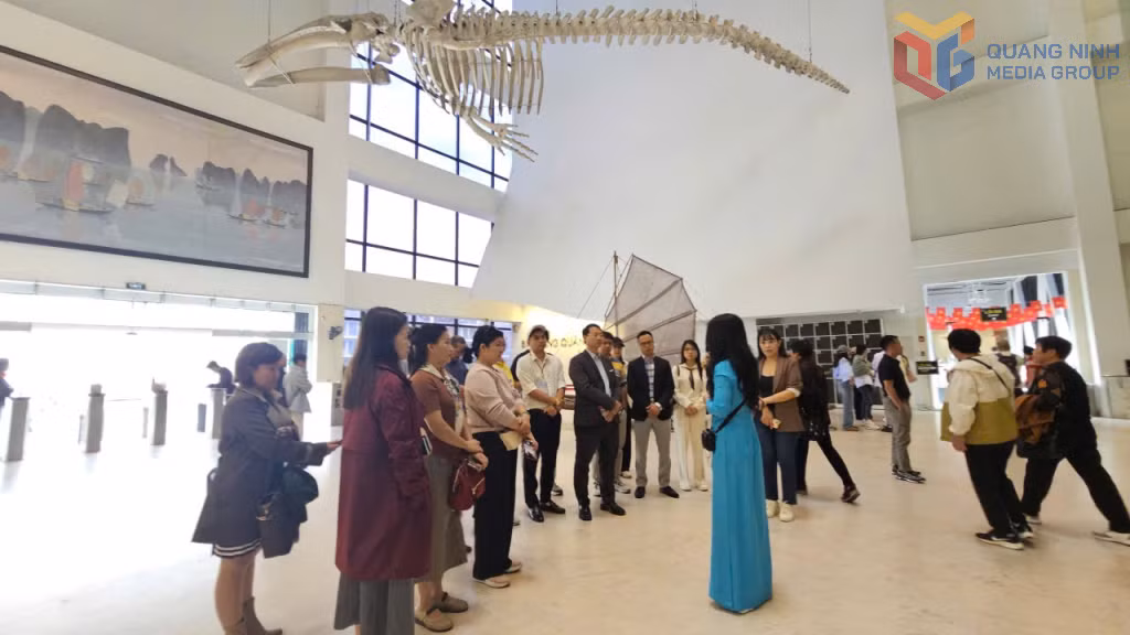 Đoàn lữ hành khảo sát tại Bảo tàng Quảng Ninh.