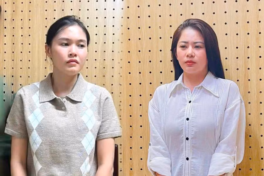 Đối tượng Bùi Phương Ly và Nguyễn Ngọc Phương Duyên. Ảnh: Công an TPHCM