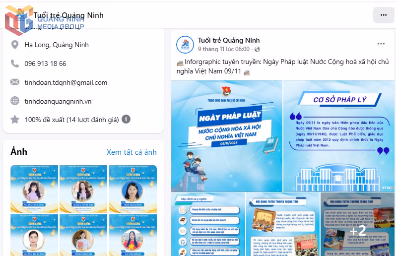 Trên fanpage Tuổi trẻ Quảng Ninh thường xuyên đăng tải tin bài tuyên truyền, giáo dục về pháp luật. 