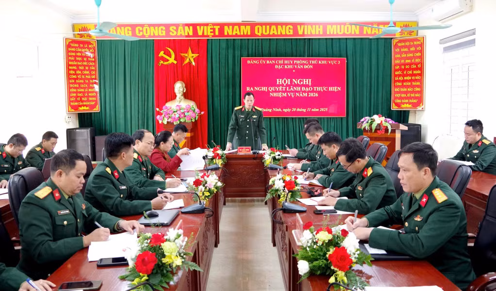 Đảng ủy Ban Chỉ huy PTKV 3 ra nghị quyết lãnh đạo thực hiện nhiệm vụ năm 2026. Ảnh: Đơn vị cung cấp.