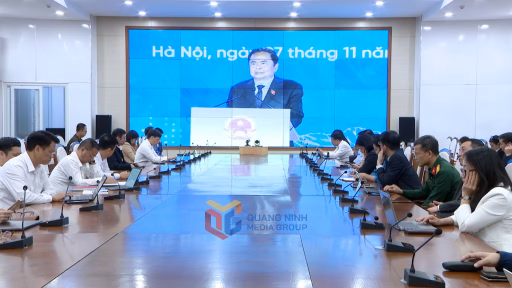 Chủ tịch Quốc hội Trần Thanh Mẫn phát biểu chỉ đạo tại buổi Lễ. 