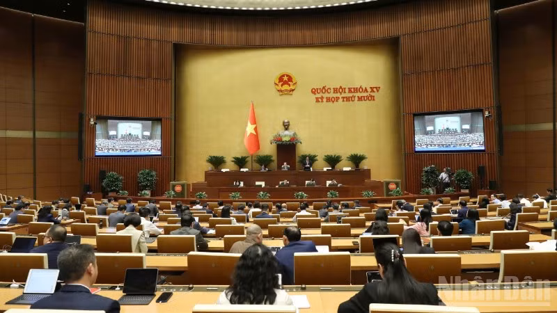 Quang cảnh phiên thảo luận của Quốc hội, chiều 7/11/2025. (Ảnh: DUY LINH)
