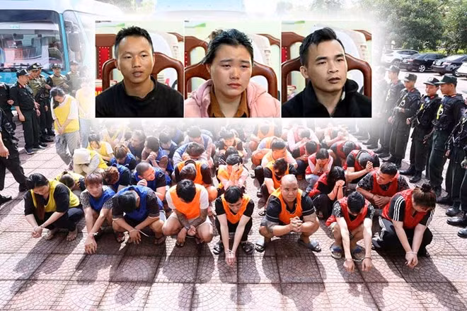 Công an tỉnh Lai Châu vừa bắt thêm 3 đối tượng trong đường dây lừa đảo xuyên quốc gia, nâng tổng số lên 66 đối tượng trong vụ án. Ảnh: Công an Lai Châu